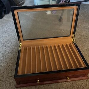 Elegant Wooden Watch Box with Glass Lid